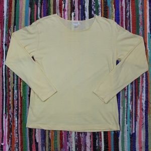 Soft Yellow Long Sleeve Cotton Top